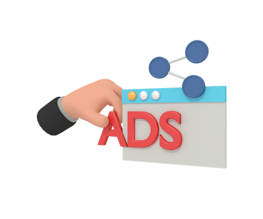 Online Advertisement  3D Illustration