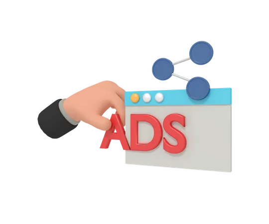 Online Advertisement  3D Illustration