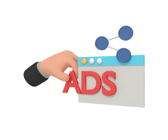 Online Advertisement 3D Illustration