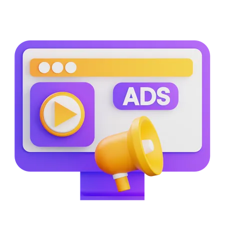 Online Advertising  3D Icon