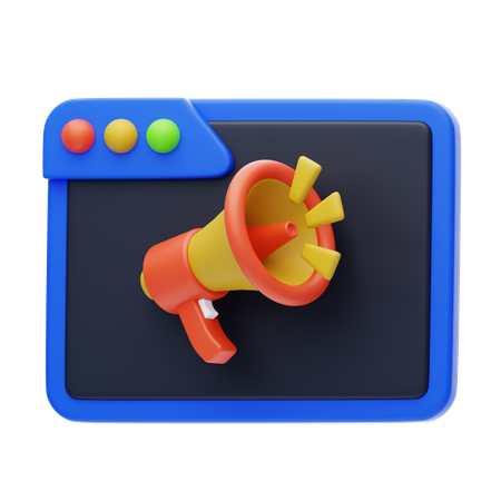 Online Advertising  3D Icon