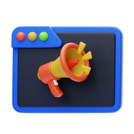 Online Advertising  3D Icon