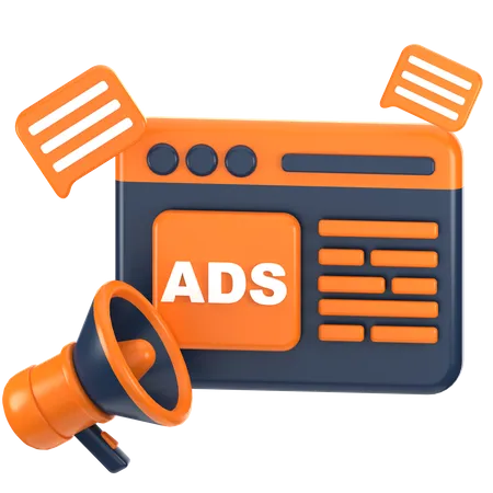 Online Advertising  3D Icon