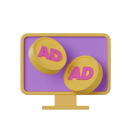 Online Advertising  3D Icon