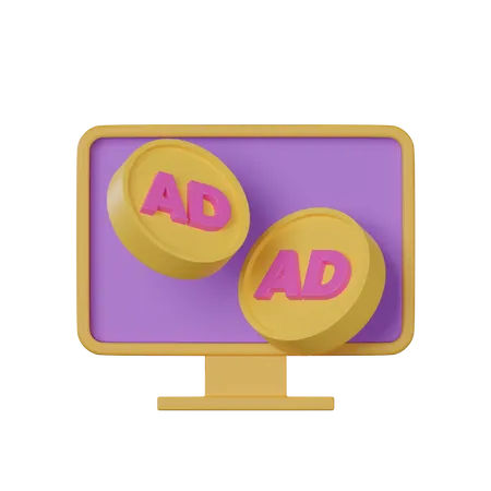 Online Advertising  3D Icon