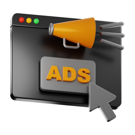 Online Advertising  3D Icon