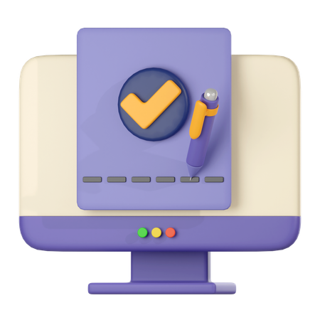 Online Agreement  3D Icon