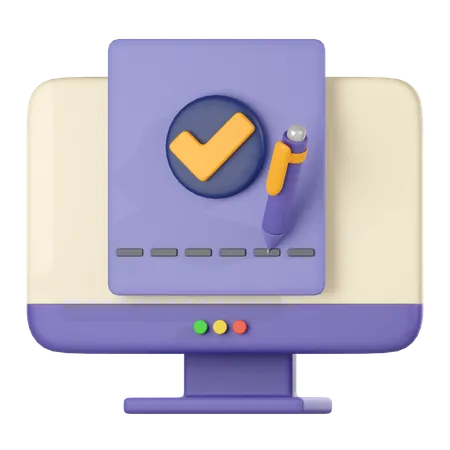Online Agreement  3D Icon