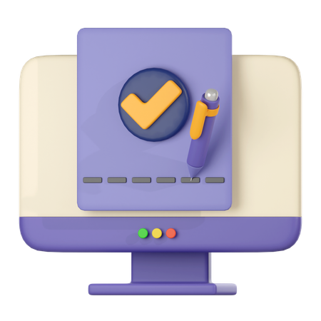 Online Agreement  3D Icon