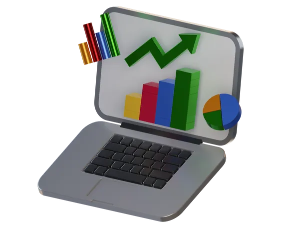 Online-Analysediagramm  3D Illustration