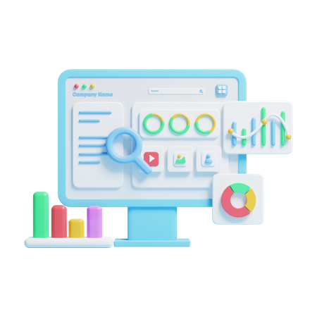 Online Analysis  3D Icon