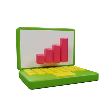 Bar Graph Icon 3 D Render Isolated 3D Illustration