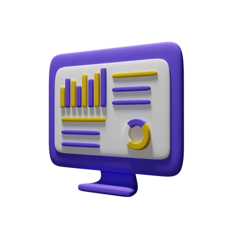 Finance Infographic On Monitor Download This Item Now 3D Icon