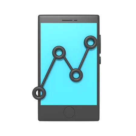 3 D Icon Of Chart Statistics On Phone 3D Icon