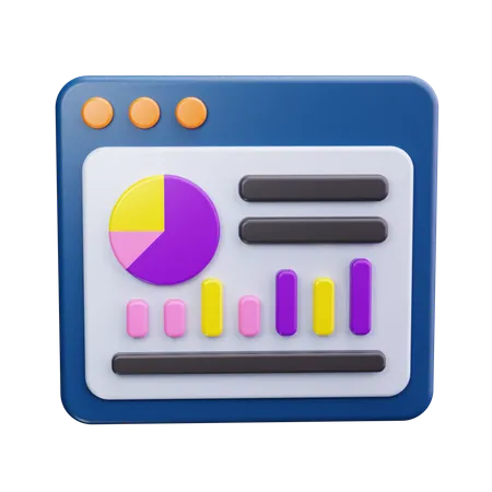 Online Analysis Chart  3D Icon