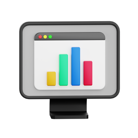 Online Analysis chart  3D Icon