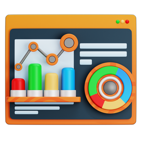 Online Analysis Chart  3D Icon