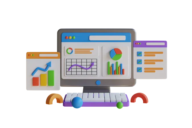 Online Analysis Chart  3D Illustration