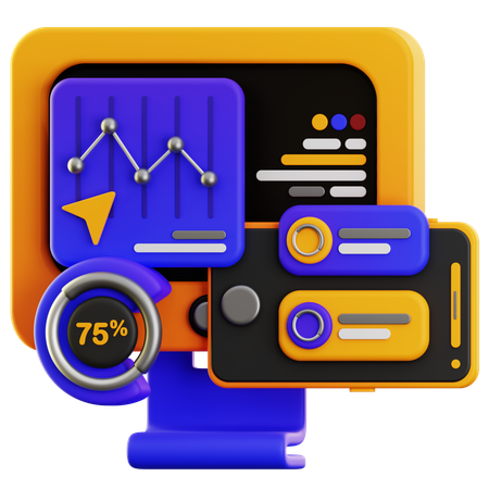 Online Analysis Chart  3D Icon