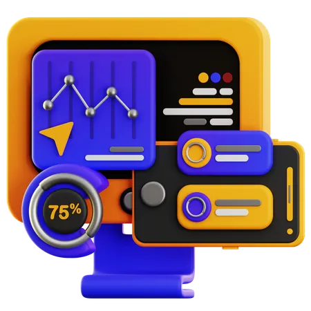 Online Analysis Chart  3D Icon