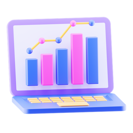 Online Analysis Graph  3D Icon