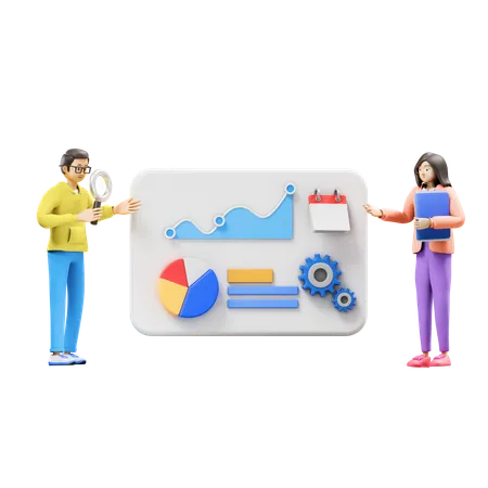 Online Analytics  3D Illustration