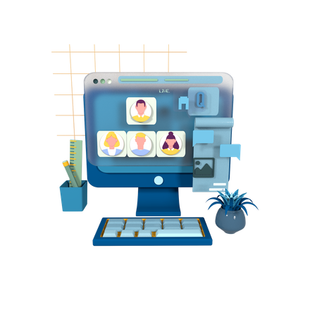 Online-Arbeit  3D Icon