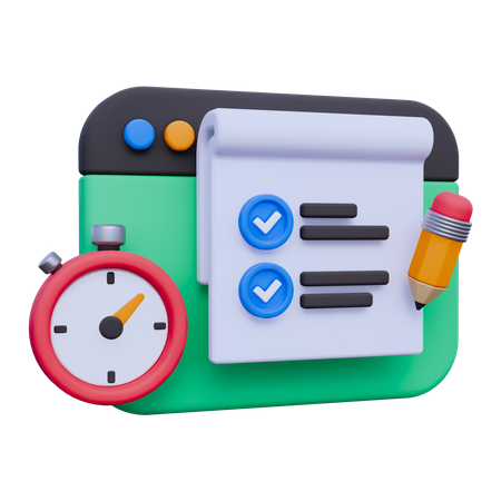 Online Assignments  3D Icon