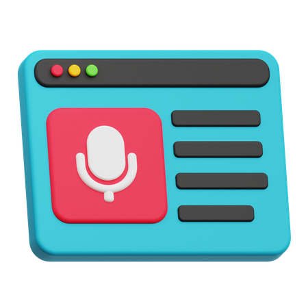 Online Audio  3D Icon