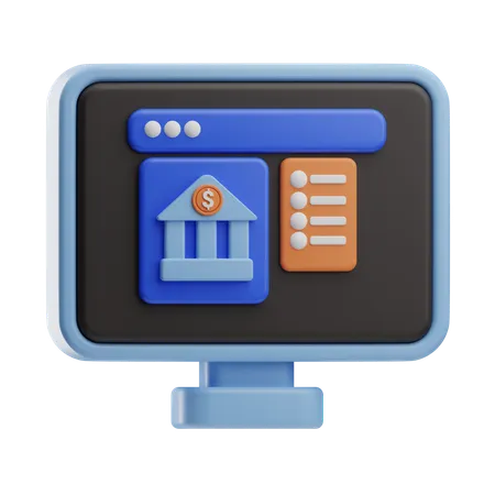 Online Bank  3D Icon
