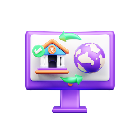 Online Bank Transfer  3D Icon