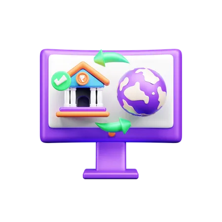 Online Bank Transfer  3D Icon