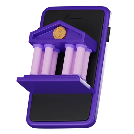Mobile Banking Icon Digital Payments And Financial Innovation 3 D Render Illustration 3D Icon