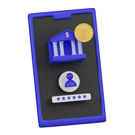 Online Banking App  3D Icon