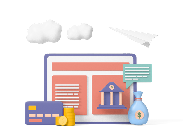 Online Banking Operation  3D Icon