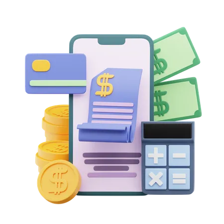 Online Banking System  3D Illustration