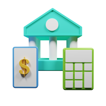 Online Banking System 3D Illustration