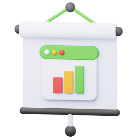 Online Bar Chart  3D Icon