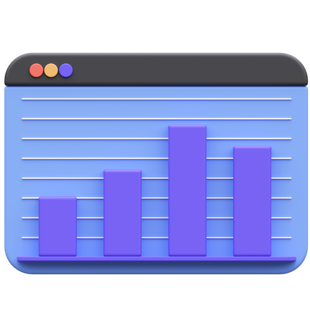 Online Bar Chart  3D Icon