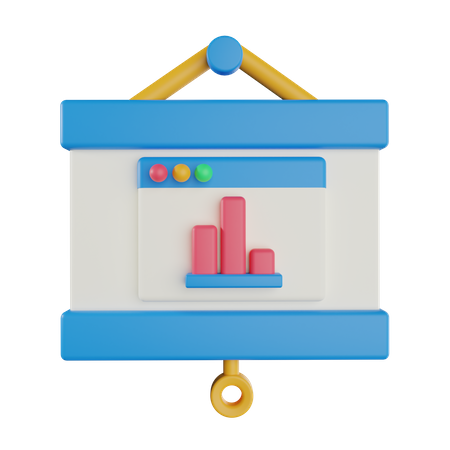 Online Bar Chart  3D Icon