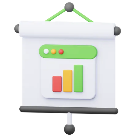 Online Bar Chart  3D Icon