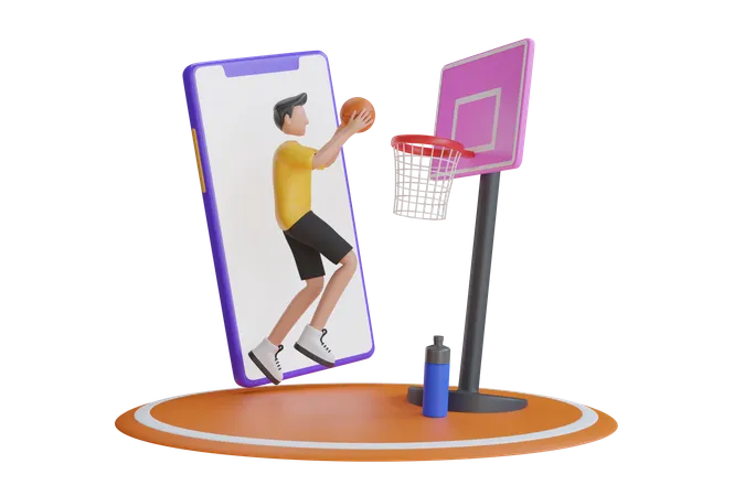 Online Basketball Games  3D Illustration