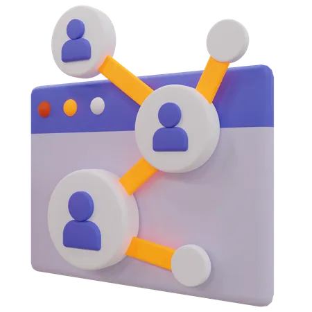 Online-Benutzernetzwerk  3D Icon