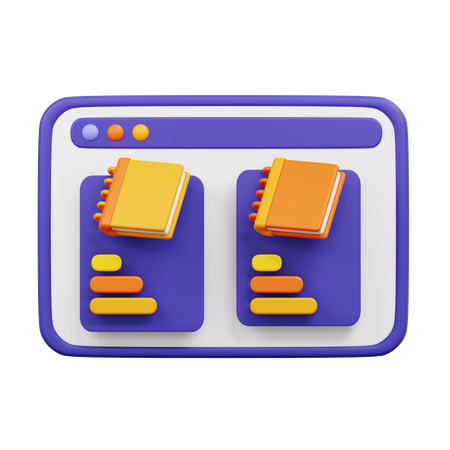 Online-Bibliothek  3D Icon