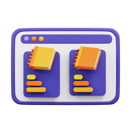 Online-Bibliothek  3D Icon