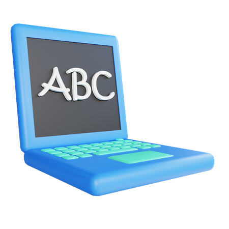 Online-Bildung am Laptop  3D Illustration