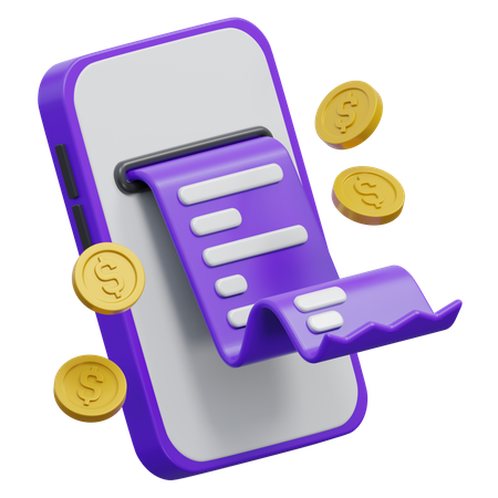 Online Bill  3D Icon