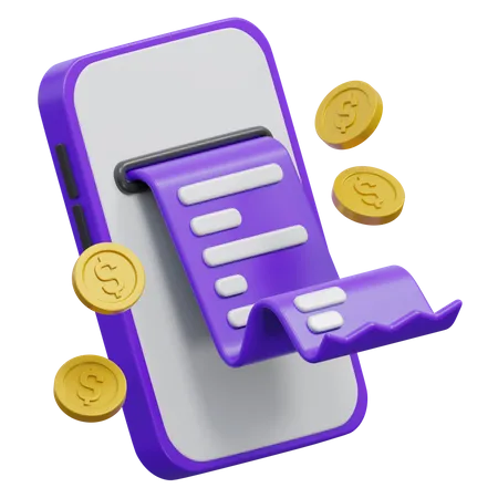 Online Bill  3D Icon