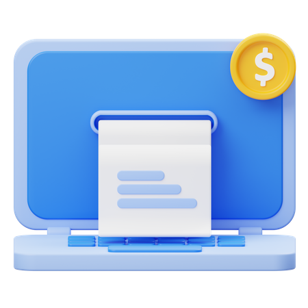 Online Bill  3D Icon