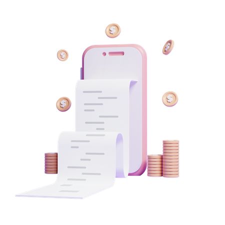 Online Bill  3D Icon